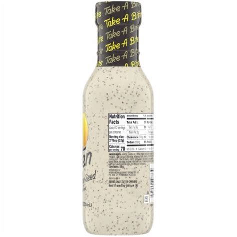 Bitten Creamy Lemon Poppy Seed Dressing With Real Fruit 12 Fl Oz Kroger