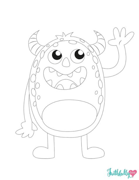 Monster Coloring Pages {Free Printables} | Faithfully Free