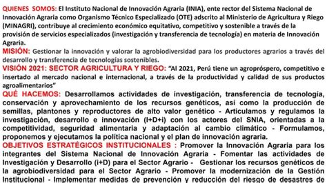 Instituto Nacional De Innovacion Agraria Ppt