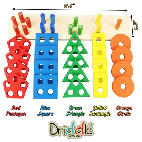 Wooden Sorting Stacking Color Learning Toy Educational Etsy