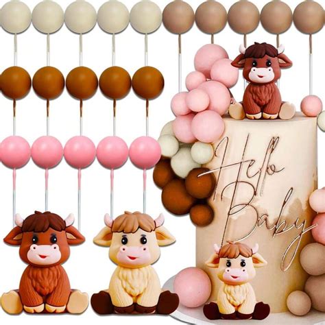 Laventy Highland Cow Cake Decorations Cake Topper Highland Cow Party