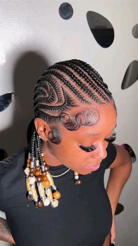 straightback stitch braids n beads | Braided cornrow hairstyles ...