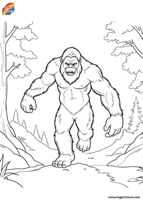 10 Bigfoot Coloring Page