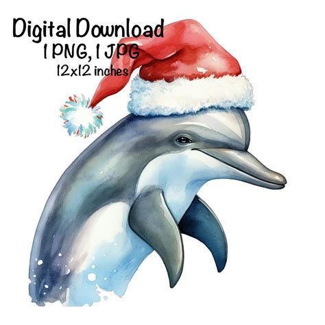 Dolphin PNG Christmas Dolphin Clipart, Ocean Animals Sea Dolphin PNG ...