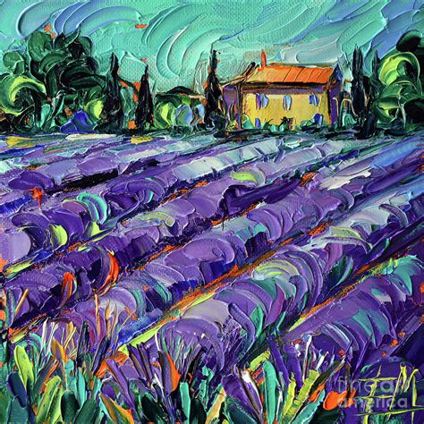 Lavender Field In Provence Oil Painting Mona Edulesco Painting By Mona