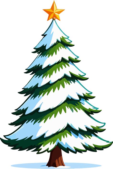 Christmas Tree Cartoon Sticker Ai Generative 33654619 Png