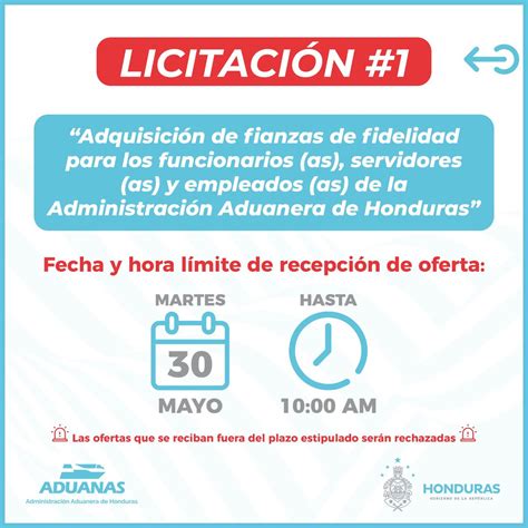 Aduanas Honduras On Twitter Aviso De Licitaciones Si Eres Proveedor