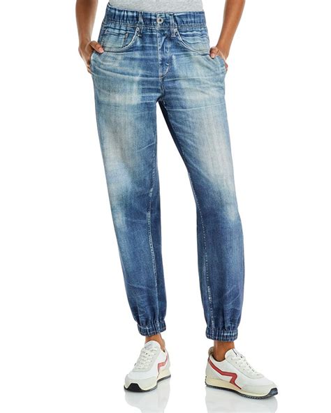 Rag And Bone Miramar Cotton Denim High Rise Ankle Jogger Pants In Lucas