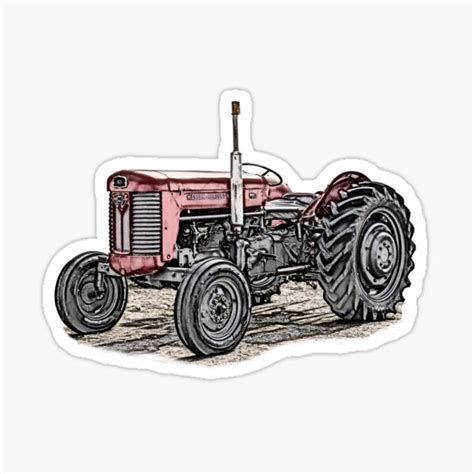 Vintage Tractor Massey Ferguson Sticker By Millysuewood Redbubble