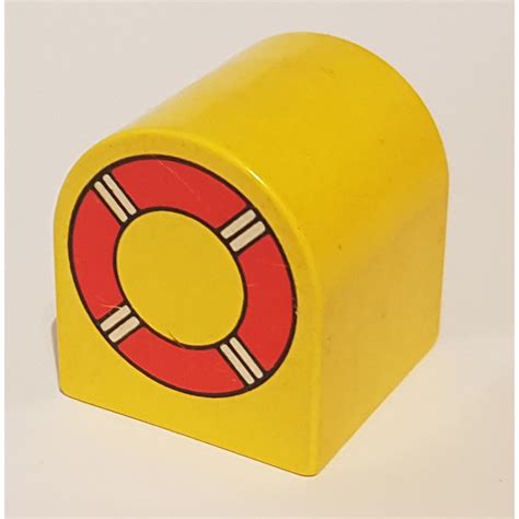 Duplo Brick X X With Curved Top With Life Ring Brick Owl