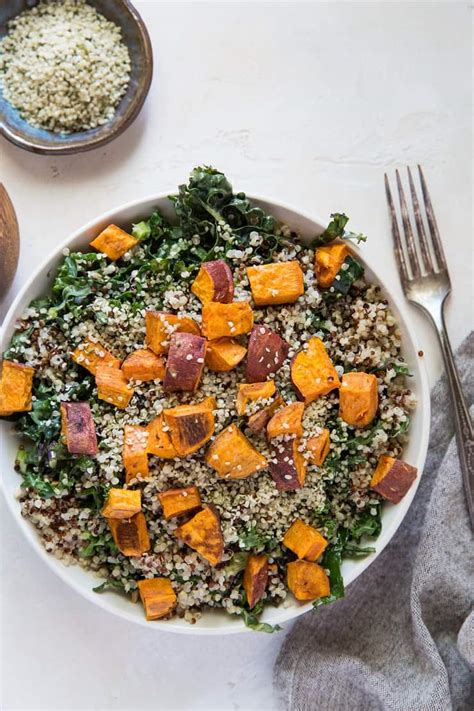 Roasted Sweet Potato Kale Salad With Quinoa The Roasted Root