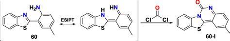 Reaction mechanism of 60 with phosgene to form tetracyclic product 60-I ...