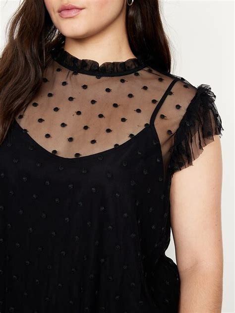 Ruffle Trim Sheer Top Old Navy