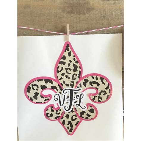 Fleur De Lis Monogram Decal Vinyl Stickers Custom Decals Vinyl Monogram Yeti Decal