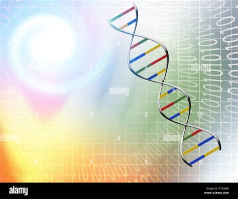 Binary Tunnel And DNA Strand Stock Photo Alamy