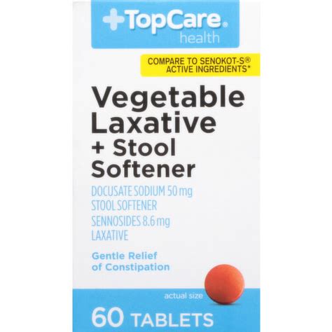 TopCare Vegetable Laxative Stool Softener Tablets Brookshire S