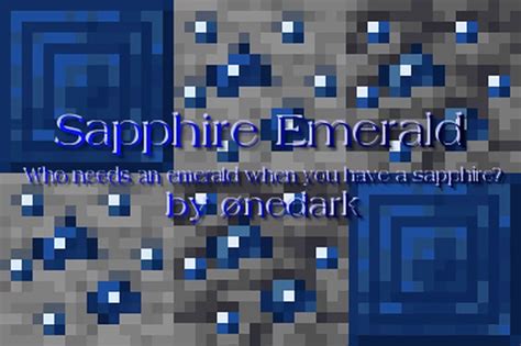 Sapphire Instead Of Emerald Minecraft Texture Pack