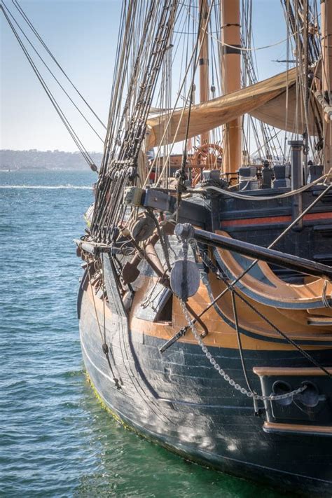 Starboard Side Of Historic Sailing Ship Stock Photo Image Of Wooden