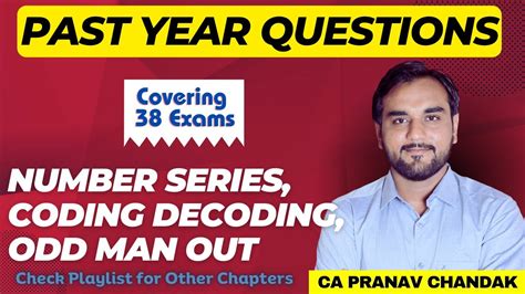 Icai Pyqs Discussion Number Series Coding Decoding Odd Man Out