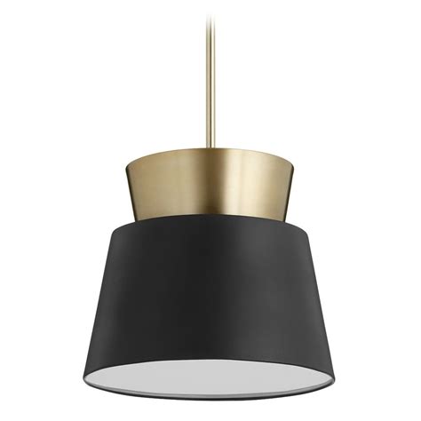 Quorum Lighting Noir Aged Brass Pendant Light With Empire Shade 8006 6980 Destination Lighting