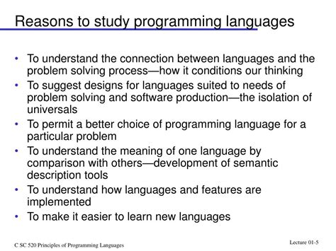 Ppt C Sc Principles Of Programming Languages Powerpoint