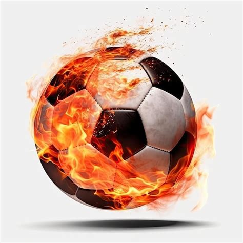 Premium AI Image Burning Soccer Ball Soul Flames