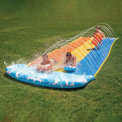 Sloosh 22 5ft Slip And Slide Water Triple Slides With 3 Bodyboards