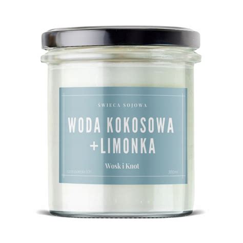 Wosk i Knot Świeca Sojowa Woda Kokosowa Limonka 12024778771