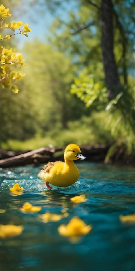 Cute Yellow Duck, Animal Phone Wallpaper - MyWallpapers.in