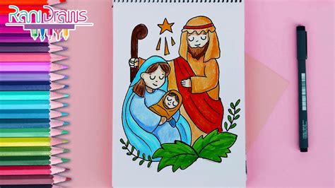 Cómo dibujar EL NACIMIENTO DE JESÚS - ideas de dibujos Navidad