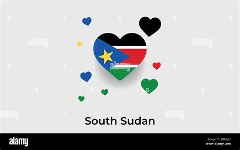 South Sudan Country Heart Love South Sudan National Flag Vector