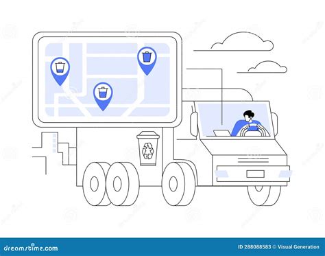 Smart Waste Collection Isolated Cartoon Vector Illustrations