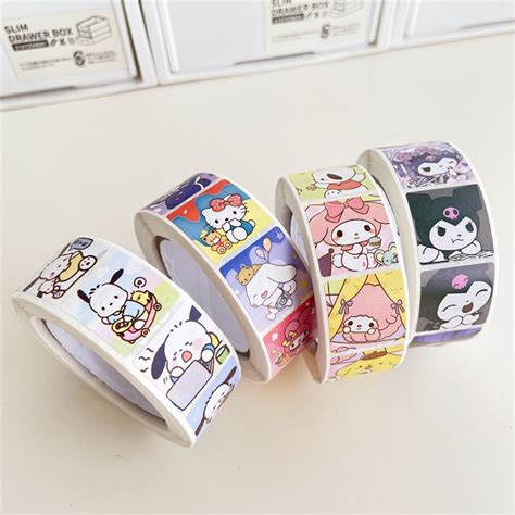 500 Unids Rollo Sanrio Crayon Shin Chan Lotso Cinta Adhesiva DIY