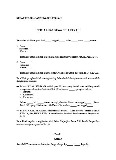 Detail Surat Perjanjian Sewa Tanah Koleksi Nomer