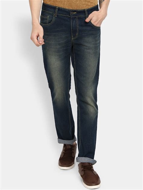 Buy V Mart Men Blue Classic Slim Fit Light Fade Cotton Denim Jeans