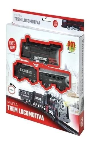 Trem Locomotiva Pista Luz E Som Dm Toys Mercadolivre