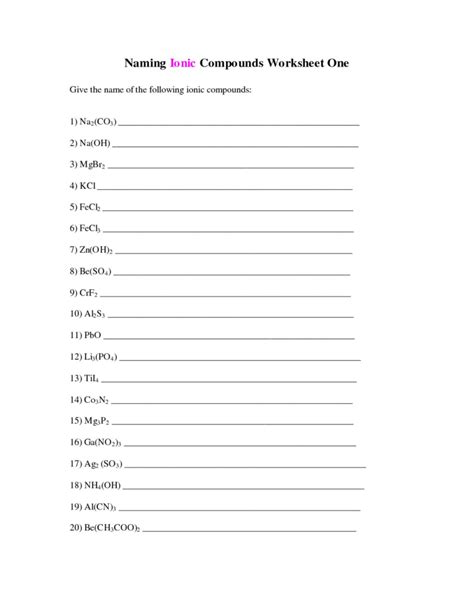 Naming Covalent Compounds Worksheet Answer Key Db Excel