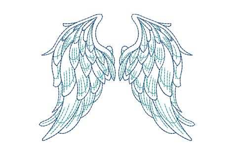 Pair Of Wings Angel Wings Machine Embroidery Design Quick Etsy