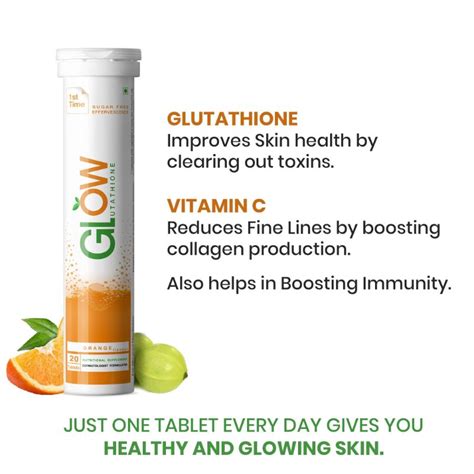 Buy GlowGlutathione 2 In 1 L Glutathione Tablets Orange Flavour