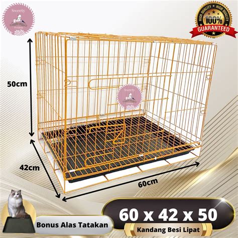 Jual Kandang Besi Lipat Uk 60x50x42 Untuk Kucing Anjing Kelinci Burung