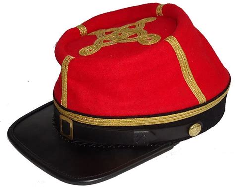 Civil War Artillery Kepi With 1234 Row Braid Red With Black Band