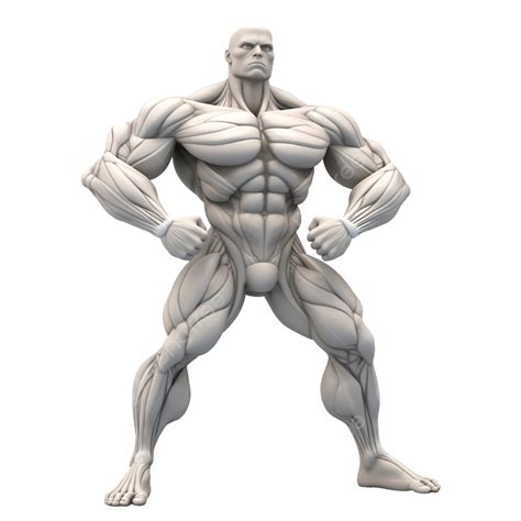 Bodybuilder Flexing Muscle 3d Illustration 3d Pose Bodybuilder Png