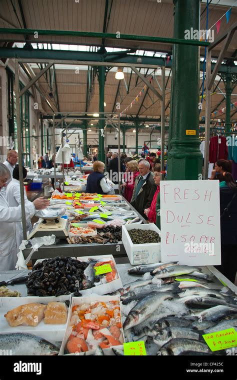 Ireland North Belfast St Georges Market Fresh Fish Display With