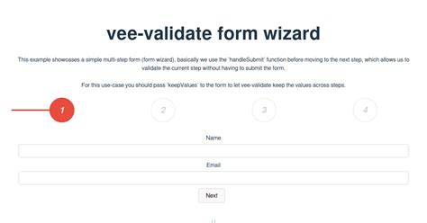 Sample Vue3 Form Wizard With Vee Validate Forked Codesandbox