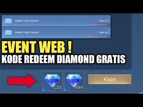 Event Web Paling Gila Kode Redeem Ratusan Diamond Gratis Mendadak