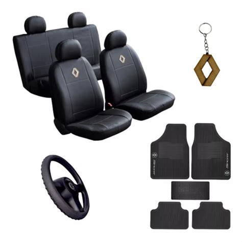 Kit Combo Capas Banco Couro Tapete Renault Sandero 2015 A 2019 Em