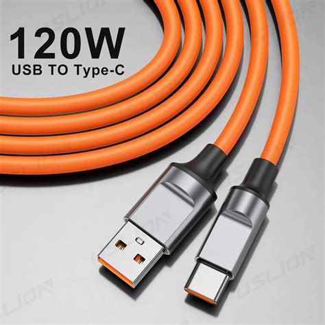 Cabo De Carregamento R Pido De Silicone L Quido USB Tipo C Cabo De