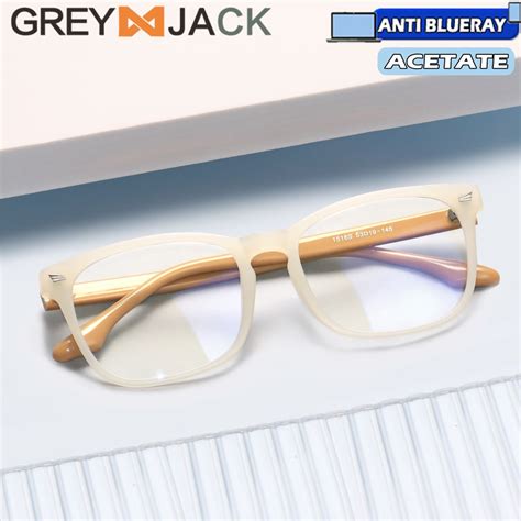 Jual Grey Jack Kacamata Antiradiasi Blueray Kotak Simple Ringan Acetate