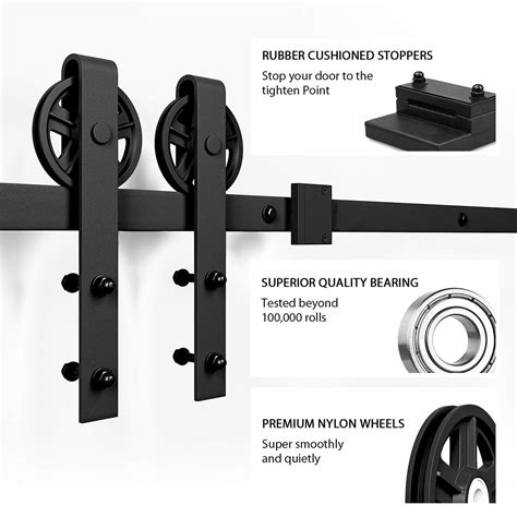 Smartstandard 75 Feet Heavy Duty Sliding Barn Door Hardware Kit 4ft 18ft