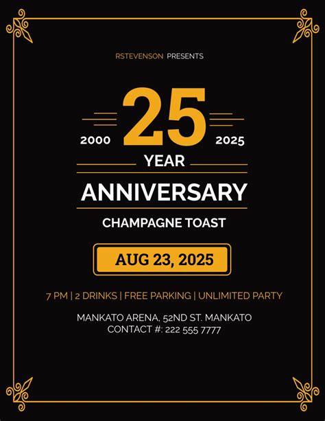 Anniversary Flyer Template Free Detrester